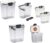 Progressive Prepworks ProKeeper 6 Piece Kitchen Clear Plastic Airtight Food Flour And Sugar Storage Organization Container Baking Canister Set, White