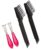 Provone 4 Pieces Hair Brush Cleaning Tool Comb Cleaner Brush and Hair Brush Cleaner Rake set for Removing Hair Dust Home and Salon Use