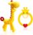 SHARE&CARE BPA Free Silicone Giraffe and Giraffe Ring Baby Teething Toy with Storage Case, for 3 Months Above Infant Sore Gums Pain Relief, Set of 2 Different Teethers (Yellow)