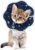 SLSON Cat Recovery Collar Pet Cone Soft Protective Cat Cone Alternative Adjustable Collar for Cat and Puppy, Dark Blue (M)