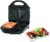 Salton Pocket Sandwich Maker, Toaster and Electric Panini Grill with Non-Stick Cooking Surface, Makes 2 Sandwiches with Pre-Cut Edges, Indicator Lights, Cord Wrap and Upright Storage, Black (SM1068BK)