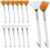 Sibba 14 Pcs Facial brushes Fan Brushes Acid Applicator Brush Makeup Brush with Clear Plastic Handle Cosmetic Applying tools for Mud Face Cream