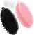 Silicone Body Scrubber, Gentle Exfoliating Cleaning Loofah, Soft Body Brush, SPA Massage Skin Care Tool, Scalp Massager for Women and Men, 2 Pack with 2 Free Hooks.(Black+Pink)