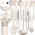 Silicone Kitchen Cooking Utensils Set, Umite Chef 22Pcs Heat Resistant Kitchen Utensils, Spatula, Spoon, Whisk, Dishwasher Safe Kitchen Utensil Gadgets Tools Set for Nonstick Cookware(Khaki)