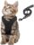 Simpeak Cat Harness and Leash Escape Proof, Adjustable Pet Vest Harness for Walking, Soft Breathable Harness for Small Medium Large Cat, Ultralight, Black