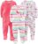 Simple Joys by Carter’s Baby and Toddler Girls’ 3-Pack Snug Fit Footed Cotton Pajamas