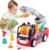 Sitodier Fire Engine Toys for 2 3 4 Year Old, Baby Fire Truck Toy with Light & Sound for 18+ Months Toddlers, Play Vehicles Truck with Tools Figures, Gift for Baby Boys Girls