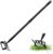 Stirrup Hoe and Cultivator for Weeding, 2 in 1 Heavy Duty Action Hoe with 63 Inch Adjustable Handle Scuffle Garden Hula Hoe with Rake, Metal Weeding Loop Stirrup Hoe for Weed Puller Loosening Soil