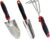 TABOR TOOLS D124A 3-Piece Garden Tool Set with Rubberized Non-Slip Handles, Stainless Steel, Includes Hand Trowel, Cultivator Hand Rake, and Transplanter with Gradation Marks