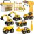 TEUVO Take Apart Truck Car Toys with Electric Drill, Construction Vehicles Building Excavator Toy STEM Trucks Vehicle Set for Kids, DIY Educational Gifts for Kids Ages 3 4 5 Boys Girls