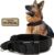 Tactical Dog Collar, Military Nylon Dog Collar Thick with Handle Dog Collars Adjustable Heavy Duty Metal Buckle for Dog Training (Black, L)