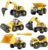 Take-Apart Trucks Construction Vehicles Excavators ，Set of 6 Bulldozer, Dump Truck, Drilling Truck, Road Roller, Cement Mixer 104 Pieces Toy & DIY Building Play Set for Kids Age 3+ (6 in One)