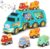 Toddler Car Toy for 3 4 5 Years Old, Dinosaur Transport Carrier Truck with 4 Pack Small Pull Back Dino Car, Friction Power Vehicle Christmas Birthday Gift for Kids Boys Girls