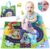 Toy Cars for Toddlers Age 1,Baby Rattle Car Toy,3 Pieces Soft Rubber Push and Go Vehicles with Play Mat and Storage Bag,Infant Early Educational Gift for 12 Months Boys Girls