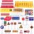 Toyvian Children Toys Kids Playsets 62 PCS Street Road Signs Playset, Mini Traffic Cones Mini Bus Sign Mini Traffic Sign Lights Stoplight Warning Sign Road Childrens Toys Kidult Toys