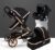 Travel Stroller for Infant 3 in 1 Stroller Baby Bassinet Newborn Cart|Mobile Crib Multifunctional Stroller,Four Rubber Wheels,Portable Standard Stroller (Color : Black)