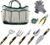 Ucharge Gardening Tool Set,9 Pieces Garden Tool Kit with Outdoor Hand Tools Include a Plant Rope and a Pair of Work Gloves for Women and Men