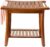 Utoplike Teak Shower Bench Seat with Handles, Portable Wooden Spa Bathing Stool with Storage Towel Shelf, 55.9cm x33cmx 47.2cm,Waterproof,Perfect for Indoor and Outdoor Use