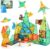 VANLINNY Animals Magnetic Tiles for Kids 3-8, Jungle Animals Magnet Building Set, 3D Building Blocks Gift for Boys and Girls, STEM Learning Toy to Improve Creativity, Birthday Xmas Gifts for Kids