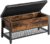 VASAGLE Industrial Storage Bench, Bed End Stool with Padded Seat and Metal Shelf, Sturdy Steel Frame, 39.4”L x 15.7”W x 18.5”H (100 x 40 x 47 cm), Rustic Brown + Black