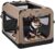 Veehoo Folding Soft Dog Crate, 3-Door Pet Kennel for Crate-Training Dogs, 5 x Heavy-Weight Mesh Screen, 600D Cationic Oxford Fabric, Indoor & Outdoor Use, 20″, Beige Coffee