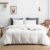 WARMDERN Boho Duvet Cover Set, Tufted Bedding Duvet Covers Soft Washed Microfiber Duvet Cover Twin Size, 2 Pieces Embroidery Shabby Chic Duvet Cover with Zipper Closure(White, Twin)