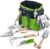 WORKPRO Garden Tools Set, 7 Piece, Stainless Steel Heavy Duty Gardening Tools with Wooden Handle, Including Garden Tote, Gloves, Trowel, Hand Weeder, Cultivator and More-Gardening Gifts for Women Men