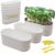 Window Box with Saucers 5 Sets Plastic Planters with Multiple Drainage Holes and Trays Flower Pots for Home Garden Succulents Modern Decorative Window Planter Box Gardening Pot Plant Container