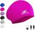 Womens Silicone Swim Cap for Long Hair,3D Ergonomic Design Silicone Swimming Caps for Women Kids Men Adults Boys Girls with Ear Plug and Nose Clip