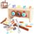 Wooden Construction Toy Kids Tool Set Take-Along Tool kit Educational Wood Nails Pounding Hammering Toy for Boys Girls Toddler