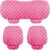 XINLIYA 3PCS Set Car Seat Cushion for Front and Back Seat, Velvet Breathable Auto Seat Cover with Comfort Memory Foam and Non-Slip Rubber Bottom, Vehicle Seat Protector Pad (Pink)