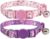 YUDOTE Breakaway Cat Collar with Bell, 2 Pack Adjustable Cat Collars Cute Safety Purple Pink Kitty Female Cat Collar