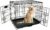 Yivke Dog Crate Dog Cage Dog Kennel Metal Wire Folding Pet Animal Pet Cage with Plastic Tray, Heavy Duty Dog Crate | Double Door | Outdoor Indoor Portable Pet Cage | Size 42″x27″x30″, Black