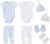 ZAV Solid infant Outfit Pants Gifts 8 Piece Layette Set for Baby Essentails