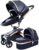 ZHEDYI 2 in 1 Baby Stroller, Travel System with Bassinet,Pu Leather High Landscape Pushchair with Adjustable Seat Height Angle,Four-Wheel Shock Absorption (Color : Black)