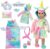 ZITA ELEMENT 9 Pcs 18 Inch Doll Accessories Unicorn Doll Sleeping Bag Set Dolls Clothes for Kids Best Gifts