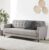Zinus Mid-Century Upholstered 76in Sofa / Living Room Couch, Stone Grey Weave