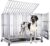 ZuHucpts Heavy Duty Stainless Steel Dog Crate Cage Kennel and Playpen with Double Doors Design Included Lockable Wheels Removable Tray (Medium (37″ L x 25″ W x 28″ H))