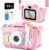 goopow Kids Camera Toys for 3-8 Years Old Boys and Girl, Kids Digital Video Camera for Children with Shockproof Soft Cover, Best Christmas Birthday Gifts for Boys Girls – 32GB SD Card Included