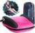 hiccapop UberBoost Inflatable Booster Car Seat | Blow up Narrow Backless Booster Car Seat for Travel | Portable Booster Seat for Toddlers, Kids, Child | Pink/Black