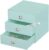 iDesign 3-Drawer Plastic Vanity Organizer, Compact Storage Organization Set for Dental Supplies, Hair Care, Bathroom, Office, Dorm, Desk, Countertop, Office, 6.5″ x 6.5″ x 6.5″, Mint Green