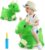 iPlay, iLearn Bouncy Pals Kids Dinosaur Hopper Toys, Toddler Plush Triceratops Hopping Horse W/Pump, Outdoor Indoor Ride Bounce Animal, Activity Birthday Gifts for 18 24 Month 2 3 4 Year Old Boy Girl