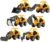 ibasenice 6pcs Kids Excavator Toy Construction Truck Toys Kit Engineering Vehicle Tractor Digger Crane Drum Roller for Kids Games Playset