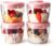 meal prep container, 14oz 400ml set of 4 overnight oats containers with lids, airtight leakproof pop top lid bowl for breakfast leftovers, glass-like clarity clarity tritan material food storagecontainer