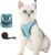 oUUoNNo Cat Harness and Leash Set for Walking Escape Proof, Adjustable Soft Padded Vest with Running Cushioning, Comfortable Outdoor Jacket for Pet Kitten Puppy Rabbit (Ai Green, L)