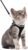 rabbitgoo Cat Harness and Leash Set for Walking Escape Proof, Adjustable Soft Kittens Vest with Reflective Strip for Cats, Comfortable Outdoor Vest, Black, S (Chest:9.0 -11.0 )