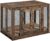 unipaws Medium Dog Crate 36 Inch, Dog Crate Furniture End Table with Tray and Cushion, Indoor Dog Kennel, Rustic